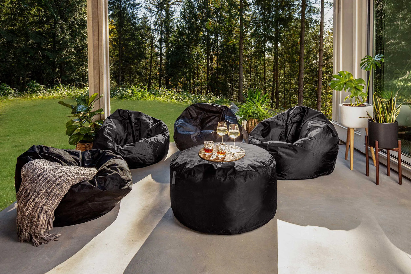 The Cali Set - Midnight Lounger Set - 3 Piece - Black